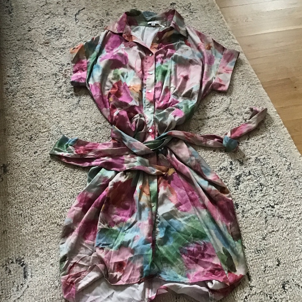 Vibrant Tie-Dye Mini Shirt Dress